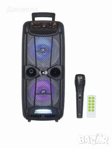 Мощен Bluetooth високоговорител 8"х2 с микрофон, снимка 2 - Bluetooth тонколони - 48177791