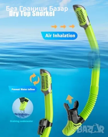 Нови Маска и сух шнорхел за шнорхелинг – 2 броя комплект за море плаж, снимка 2 - Водни спортове - 49591925
