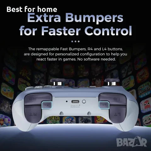 AKNES 8Bitdo Ultimate 2C 2.4G безжичен контролер за Windows PC и Android, снимка 5 - Джойстици и геймпадове - 55771863
