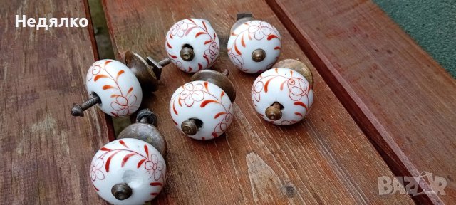 6бр стари порцеланови топки за скрин,шкаф, снимка 2 - Антикварни и старинни предмети - 44400241