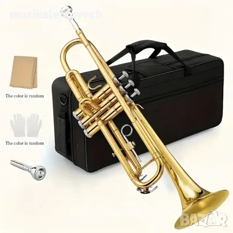 Ammoon Trumpet Bb Gold - Тромпет с твърд куфар /чисто нов най-добра цена/, снимка 1