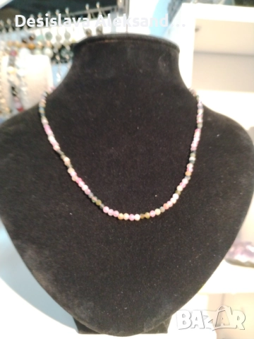 Колие с цветен турмалин, много изгодно , снимка 2 - Колиета, медальони, синджири - 51853253