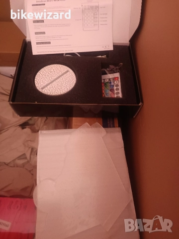 3D LED Нощна Лампа, 16 Цвята Дистанционно Управление НОВА, снимка 2 - Настолни лампи - 52395237