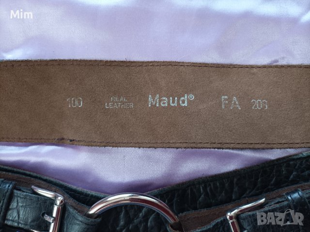 Maud Real  Leather Черен кожен колан от естествена кожа , снимка 6 - Колани - 41327632