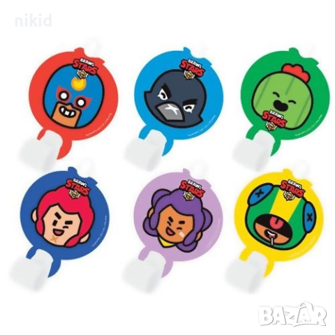 Брау Броу Старс Brawl Stars Бролстарс Свирка свирки за детско парти рожден ден, снимка 2 - Други - 44659604