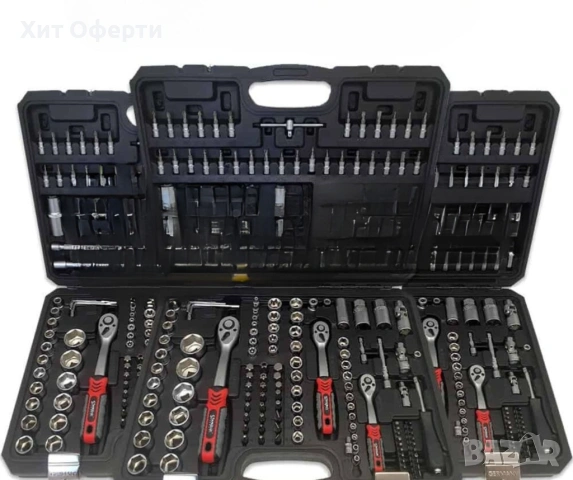 Куфар с инструменти Гедоре 172 части с 3 броя тресчотки, снимка 3 - Други инструменти - 53220876