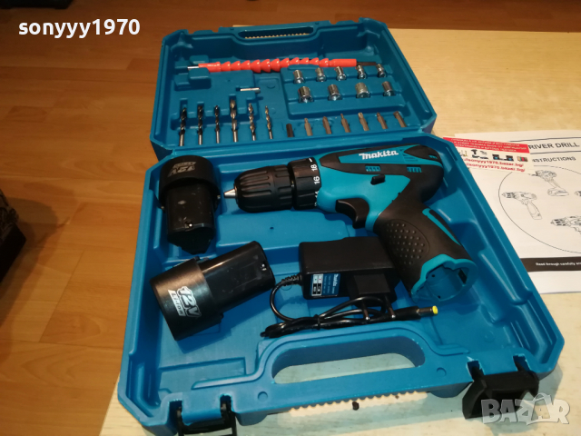 makita li-ion 12v+charger+2x battery 0104221647, снимка 3 - Куфари с инструменти - 36309893