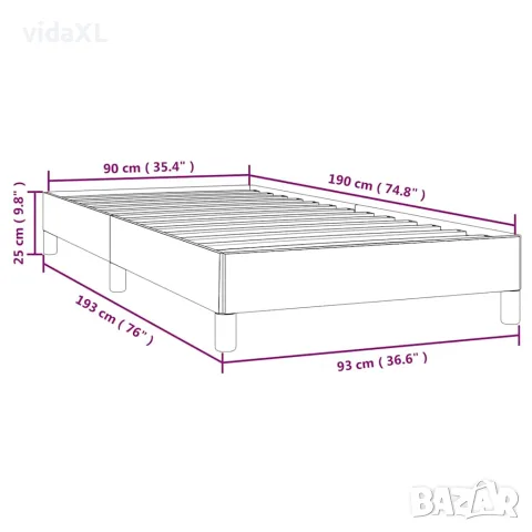 vidaXL Рамка за легло без матрак, светлосива, 90x190 см, плат, снимка 9 - Спални и легла - 56147238