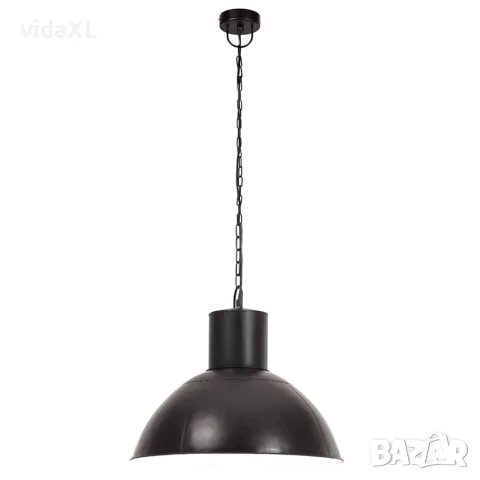 vidaXL Пенделна лампа 25 W черна кръгла 48 см E27, снимка 2 - Лампи за таван - 56146717