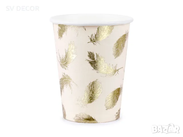 Стилни Розови Чаши на Златни Пера (6бр./оп.), снимка 2 - Декорация - 49695847