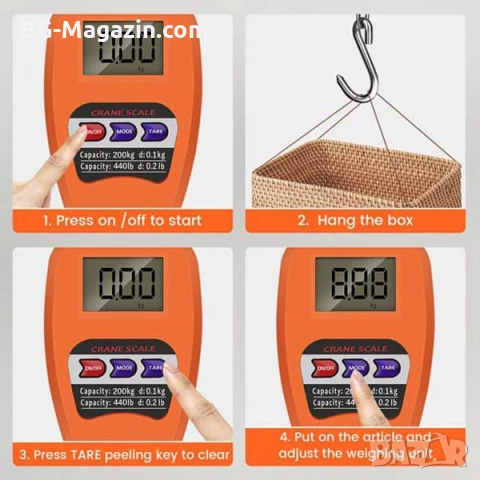 Професионален електронен кантар за храна риба самолетен багаж до 200кг дигитален риболов куфар , снимка 8 - Везни - 50921379