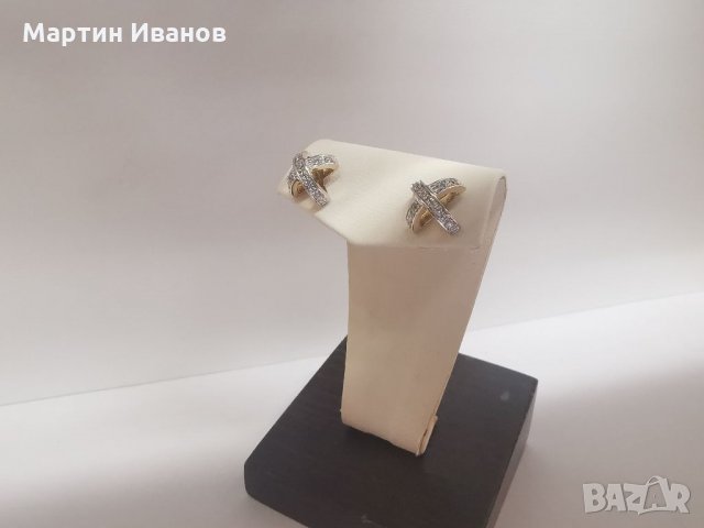 Златни обеци на винт , снимка 3 - Обеци - 35969781