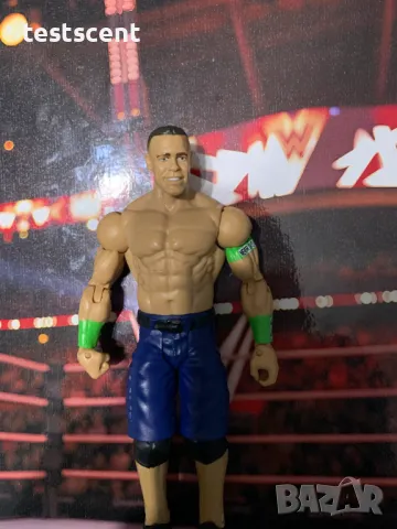 Екшън фигура WWE John Cena Джон Сина Mattel Basic Blue Cargo Green Bands figure играчка, снимка 8 - Фигурки - 48856262