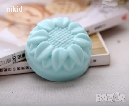 7,5 см слънчоглед силиконов молд форма кексче гипс сапун калъп декор, снимка 15 см слънчогл, снимка 2 - Форми - 36309962