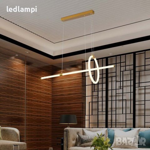 LED Полилей 16W Златен Топло Бяла Светлина, снимка 6 - Полилеи - 41394356