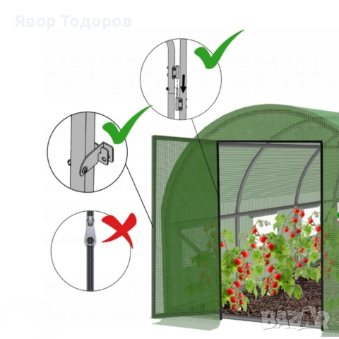 Голяма оранжерия с иновативна врата с панти - комфорт и издръжливост, снимка 2 - Оранжерии - 53778050