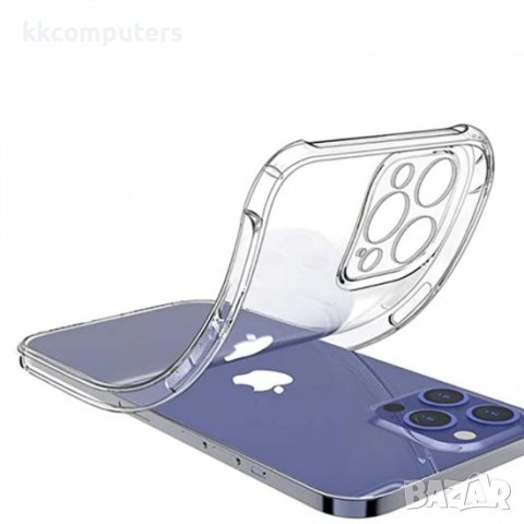 Силиконов кейс MBX Anti Shock 1.5mm, За iPhone 14 (6.1), Прозрачен, снимка 3 - Калъфи, кейсове - 39118042