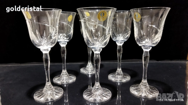кристални чаши за вино , снимка 9 - Антикварни и старинни предмети - 23518686