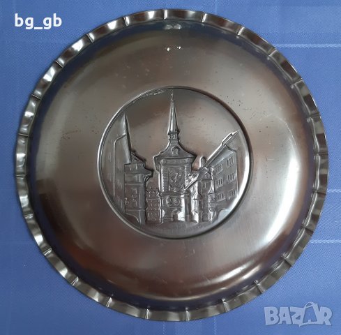 Колекционерска медна чиния BERN ZYTGLOGGE-TURM, снимка 2 - Декорация за дома - 35755919