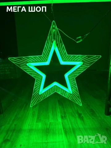Акрилна петолъчна звезда 50 см.,5W, снимка 4 - Декорация за дома - 52590227