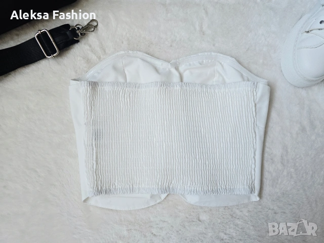 Дамски къс бял топ бюстие, снимка 6 - Потници - 50568290