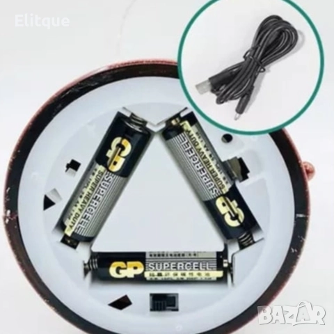 Коледен декоративен фенер – LED светлина, въртяща се фигурка на Дядо Коледа, снеговалеж и музика, снимка 10 - Декорация за дома - 52749994