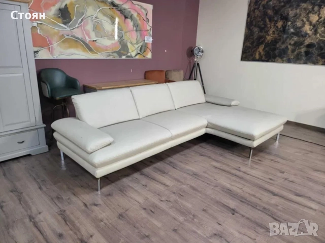 ПРОМОЦИЯ!!!Кремав кожен ъглов диван с ел. лежанка Dieter Knoll Arzona, снимка 8 - Дивани и мека мебел - 52830152