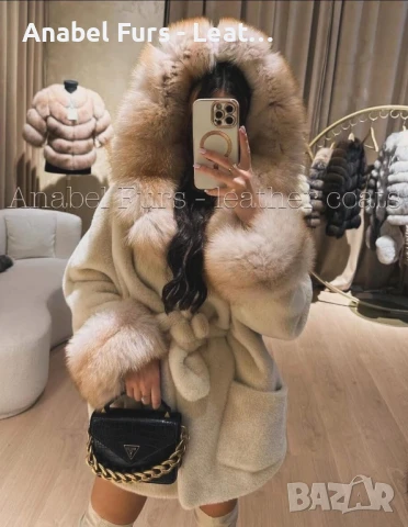 Дамски палта от кашмир, естествена кожа и естествен косъм, снимка 14 - Якета - 51347893