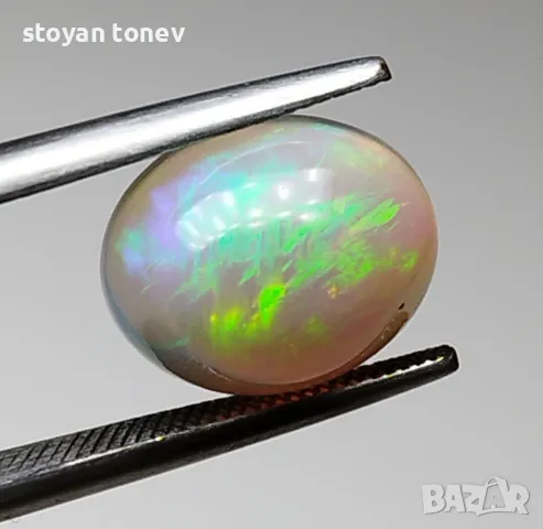 Опал с нежено сияещ глоу ефект - 3.00кт.! Сертифициран! Нов!, снимка 5 - Други - 49752725