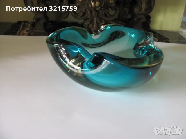 Кристален пепелник Мурано, снимка 2 - Други - 50419220