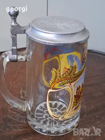 колекционерска немска халба с калаен похлупак    19/2, снимка 5 - Колекции - 49096489