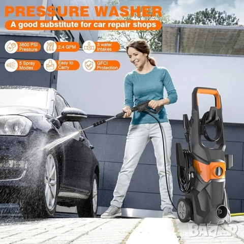 НОВА Водоструйка с високо налягане, 200 бара, 3000 W, 540 л, снимка 3 - Парочистачки и Водоструйки - 52576096