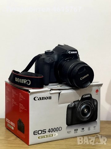 Фотоапарат Canon EOS 4000D + обектив EF-S 18-55mm