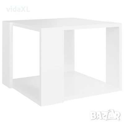 vidaXL Кафе маса, бяла, 40x40x30 см, инженерно дърво(SKU:806310, снимка 1