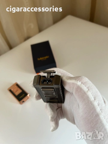 Запалка Lubinski с двоен джет пламък и вграден пънч за пури, снимка 3 - Запалки - 52812874