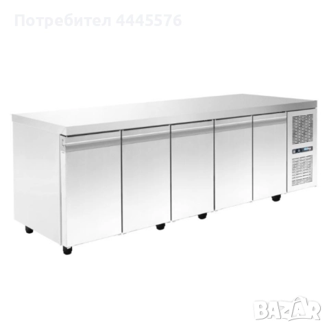 Хладилен работен плот PA GN 275M – 5 врати, 780 л, неръждаема стомана, GN 1/1 съвместимост