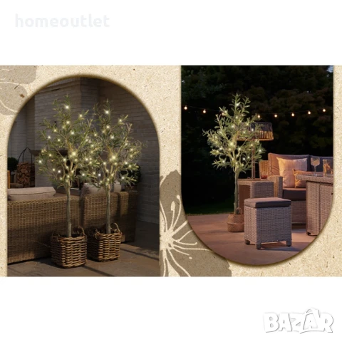 ПРОМОЦИЯ Изкуствено маслиново дърво с енергоспестяващи лед светлини, 152см A-GE23003, снимка 3 - Изкуствени цветя - 50948791