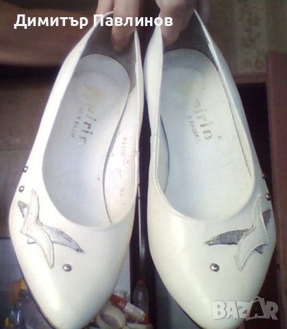 Дамски обувки ,естествена кожа  ,цвят бял и черен ,нови , снимка 4 - Дамски елегантни обувки - 41842631