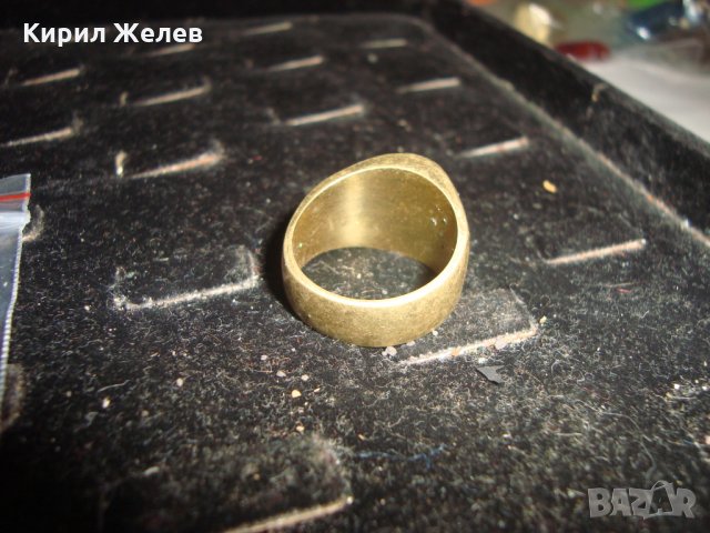 СТАР ПОЗЛАТЕН БРОНЗОВ ПРЪСТЕН МЕРЦЕДЕС МАСИВЕН МАЙСТОРСКА ИЗРАБОТКА РЯДЪК 9094, снимка 4 - Пръстени - 33867109