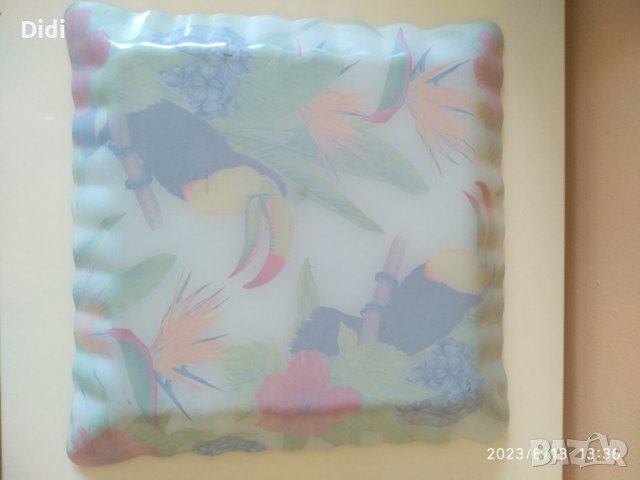 Стъклен поднос Чиния , снимка 2 - Чинии - 41141277