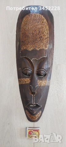 дърворезба маска Африка за ценители 50см , снимка 6 - Декорация за дома - 53845472