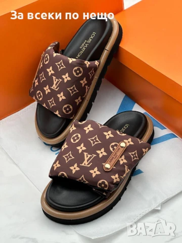 Louis Vuitton Дамски Чехли Луис Витон - Налични Цветове Черни И Кафеви Код E578, снимка 6 - Чехли - 50901691