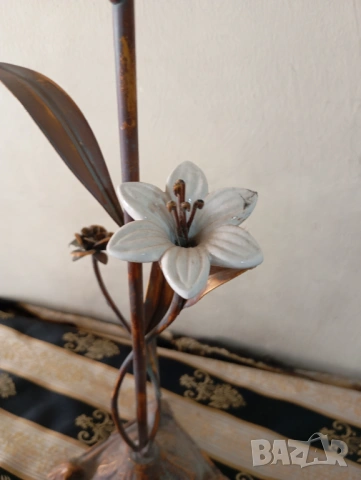 Паркетен флорален свещник, снимка 7 - Други ценни предмети - 53745852