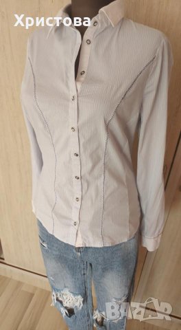 Спортно-елегантна риза в синьо и бяло - 12,00лв., снимка 5 - Ризи - 29277176