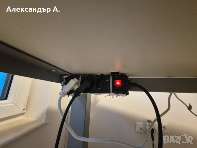 Електрическо бюро 160/80 сив цвя /сива офис маса/, снимка 5 - Бюра - 52669125