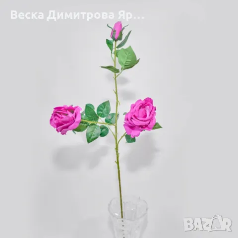 Изкуствени стръкове с рози – 6 цвята, снимка 6 - Изкуствени цветя - 50307797