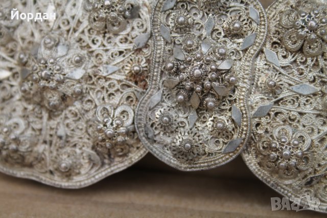 Сребърна пафта филигран, снимка 6 - Антикварни и старинни предмети - 44403219