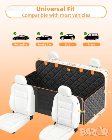 Калъф с твърдо дъно за задната седалка за домашни любимци, хамак, снимка 7 - За кучета - 53414722