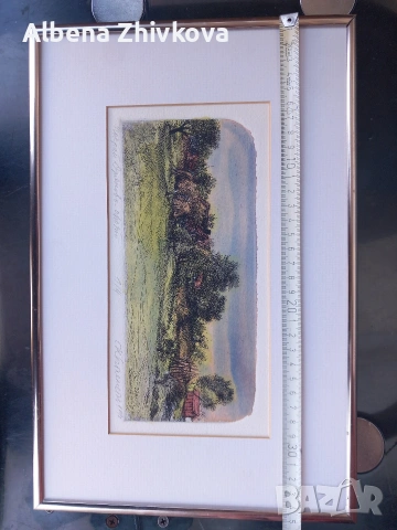 Авторска цветна графика Рамкирана в паспарту, снимка 3 - Картини - 53644885