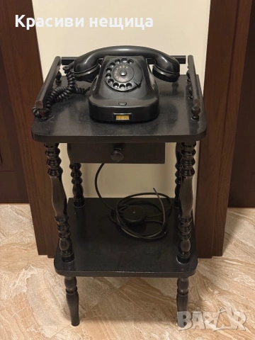 Аналогов соц телефон на дървена стойка, снимка 7 - Антикварни и старинни предмети - 45700682